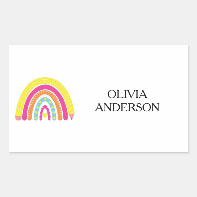 Nom personnalisé Étiquettes pour fournitures scola (Devant)