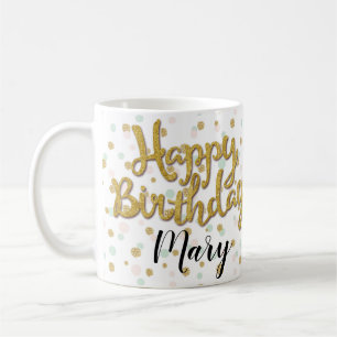 Nom personnalisé fille d'anniversaire tasse