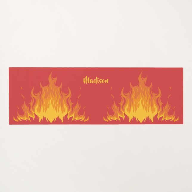 Nom personnalisé "FIRE" tapis de yoga recto verso (Dos (Horizontal))