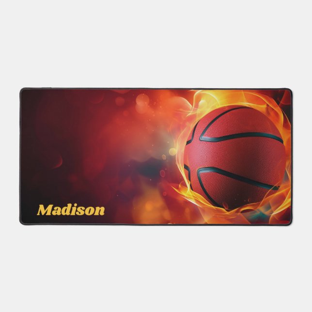 Nom personnalisé Flaming Basketball (Recto)