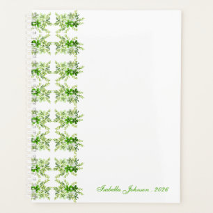 Nom personnalisé Fleurs aquarelle verte 