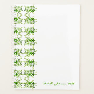 Nom personnalisé Fleurs aquarelle verte