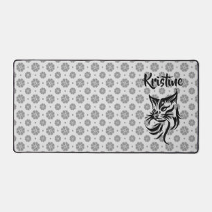 Nom personnalisé Flower Cat Ordinateur Bureau Mat