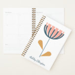 Nom personnalisé Folk Flower minimaliste Floral<br><div class="desc">Séjournez organisé dans un style élégant avec ce planificateur personnalisé au design floral minimaliste moderne. Le design épuré et les oeuvres d'art botaniques contemporaines le rendent parfait pour les étudiants, les professionnels et les personnes occupées qui aiment la papeterie chic et fonctionnelle. Idéal pour la planification, la prise de notes...</div>