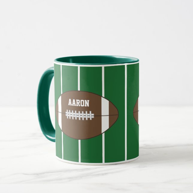 Nom personnalisé Football Sports Café Mug (Devant gauche)