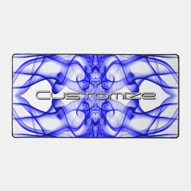 Nom personnalisé Fumée Bleue Symétrique Blanc (Recto)