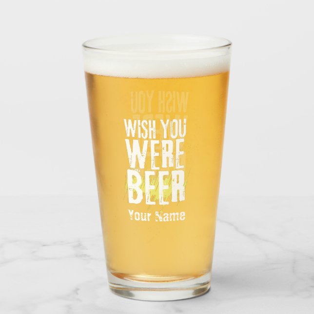 Nom Personnalisé Funny Pint Moderne Verre de bière (Devant (rempli))