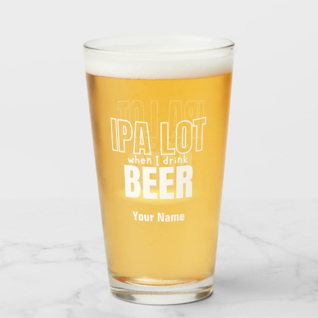 Nom Personnalisé Funny Pint Moderne Verre de bière (Devant (rempli))