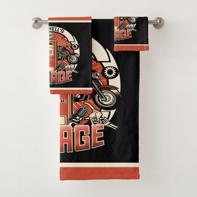 Nom personnalisé Garage moto moto pompe à gaz rétr (En situation)