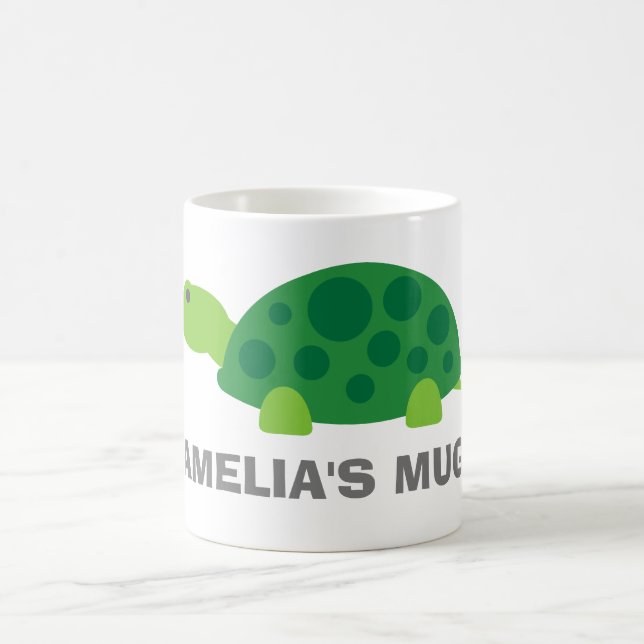 Nom personnalisé gosses mug avec mignonne tortue v (Centre)