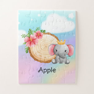 Nom personnalisé grande taille Puzzle éléphant