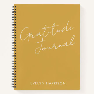 Nom personnalisé Gratitude Journal Dusty Jaune