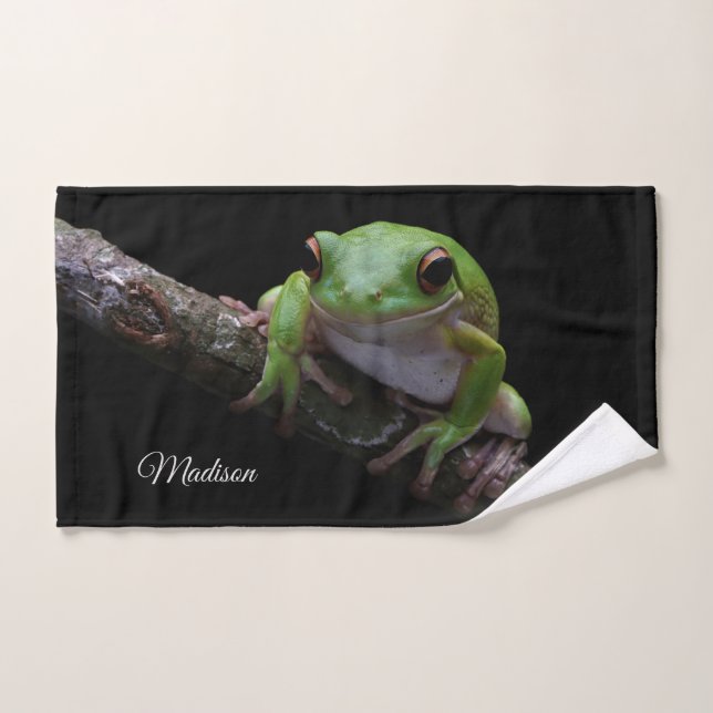 Nom personnalisé Grenouille serviette à main (Serviette à main)
