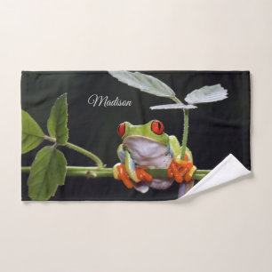 Nom personnalisé Grenouille serviette à main