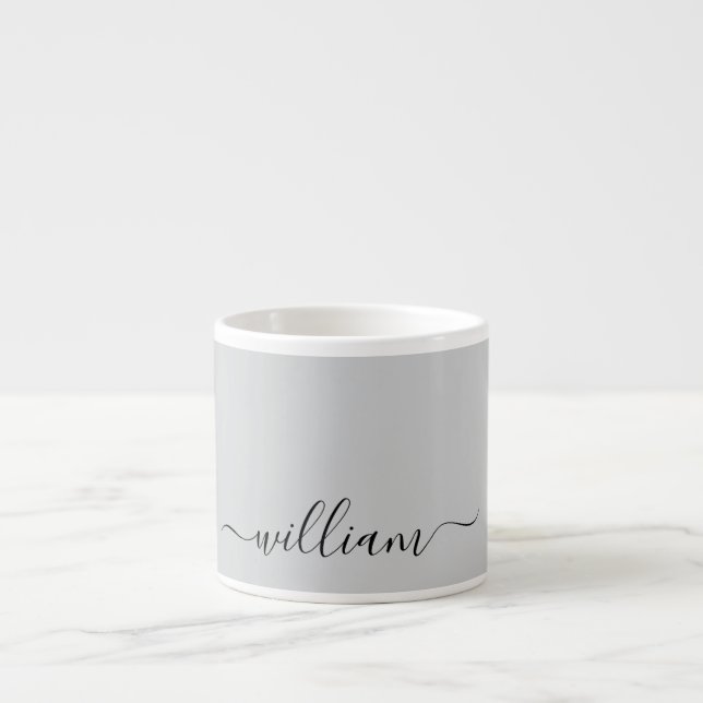 Nom personnalisé Grey Espresso Mug (Devant)