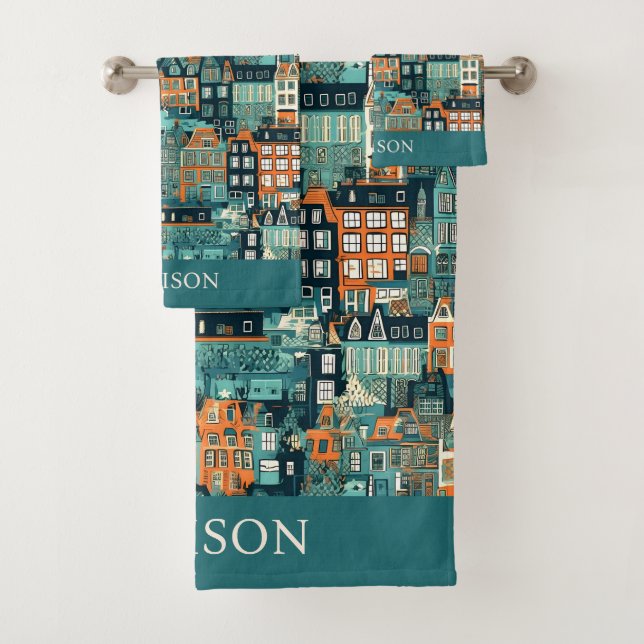 Nom personnalisé Hollandais Maisons Motif (En situation)