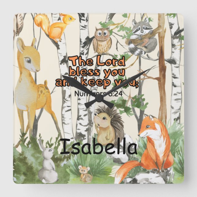 Nom personnalisé Horloge murale Cadeau chrétien (Recto)