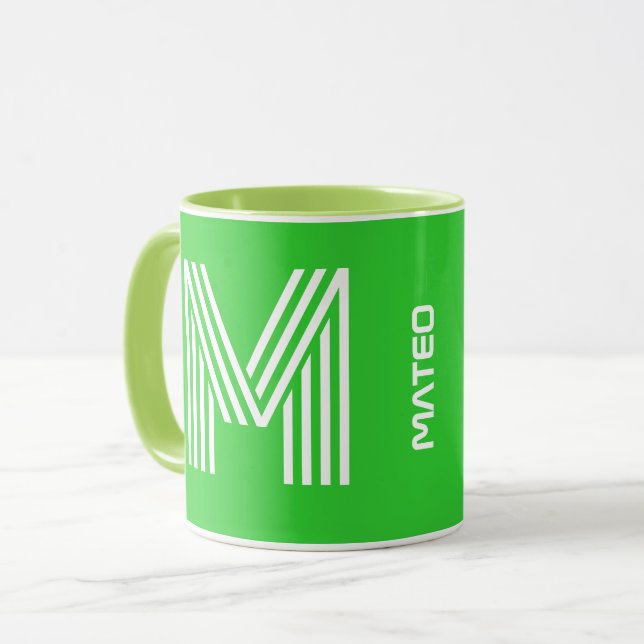 Nom personnalisé, initiale de monogramme | Mug à c (Devant gauche)