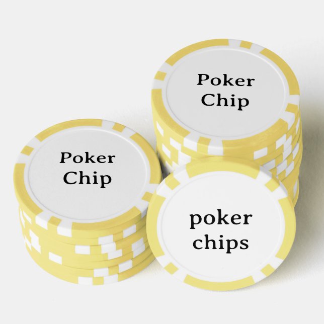 Nom personnalisé Jetons de Poker Jaune (Empiler)