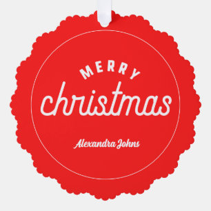 Nom personnalisé joyeux noël ornement papier