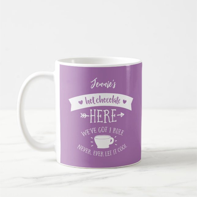 Nom personnalisé Lavender Hot Chocolate Mug (Gauche)