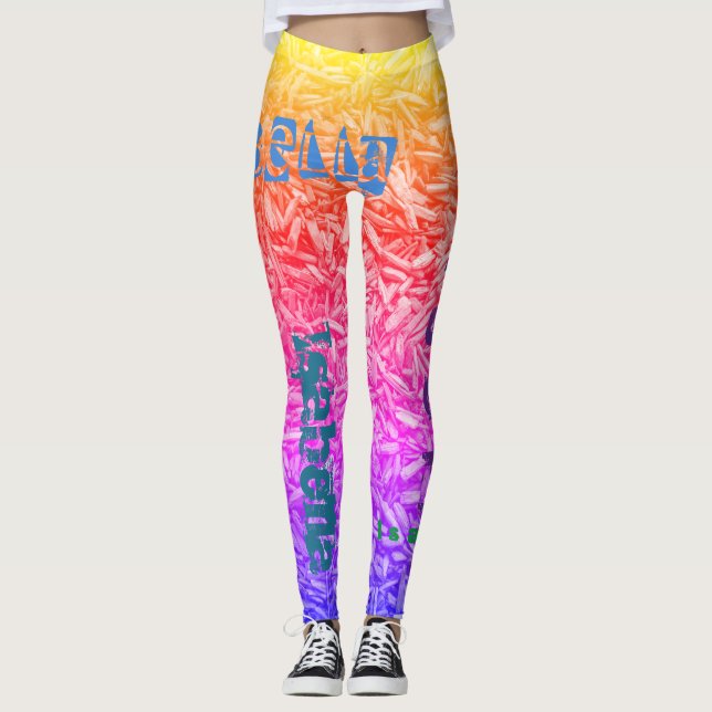 Nom personnalisé Leggings arc-en-ciel (Devant)