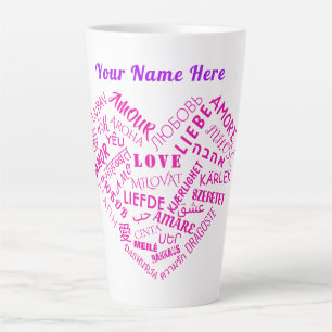 Nom personnalisé Love Texte Latte Mug
