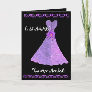 (Nom personnalisé) Maid of Honor Invitation PURPLE