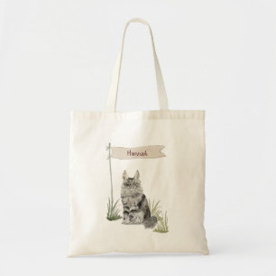 Nom personnalisé Maine Coon Chat Pet Sac fourre-t