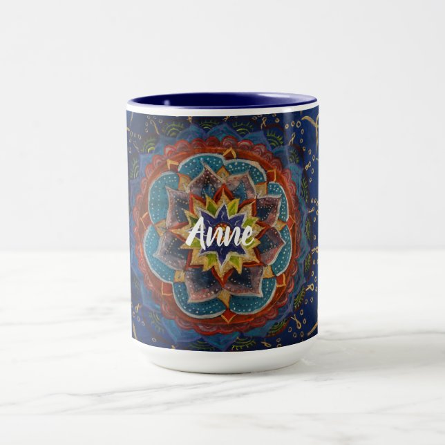 Nom personnalisé Mandala Combo Mug (Centre)