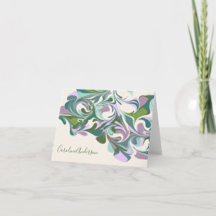 Nom personnalisé Marbre Swirl violet vert
