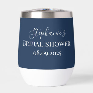 Nom personnalisé Marine Blue Script Monogramme