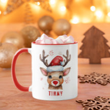 Nom personnalisé mignon Reindeer Mug