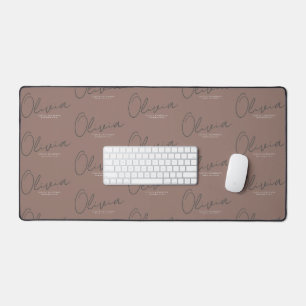 Nom personnalisé Minimaliste Mocha Brun Script