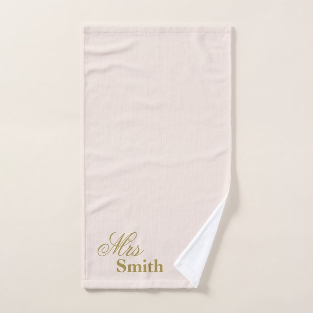 Nom personnalisé Mme Smith Blush Or (Serviette à main)