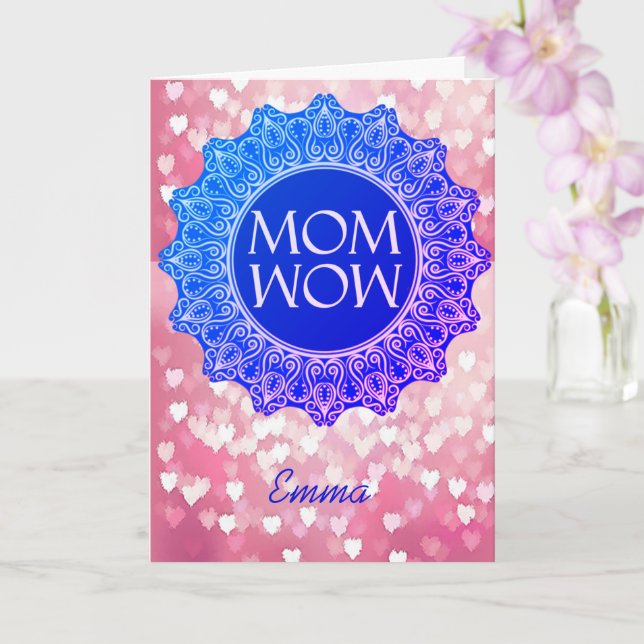 Nom personnalisé MOM WOW Carte de voeux esthétique (Orchidée)