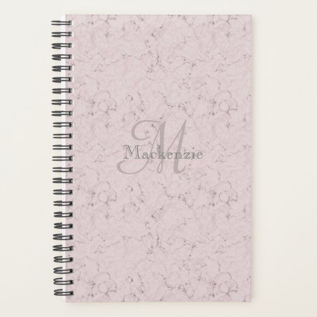 Nom personnalisé Monogramme Élégant Marbre gris ro (Devant)