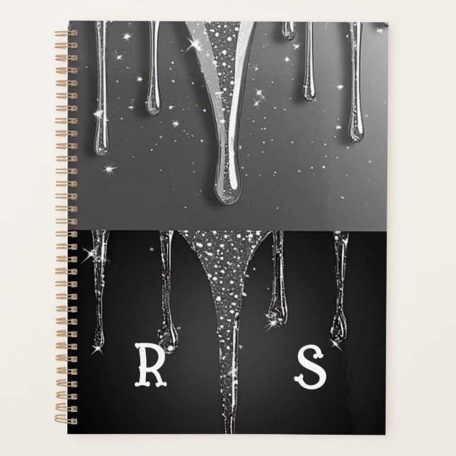 Nom personnalisé Monogramme Gouttes de paillettes  (Devant)