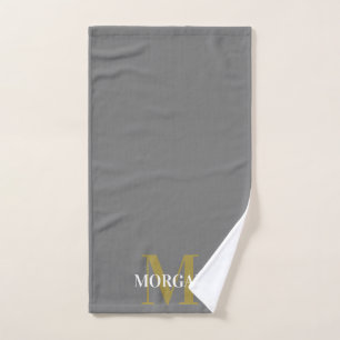 Nom personnalisé Monogramme Gris