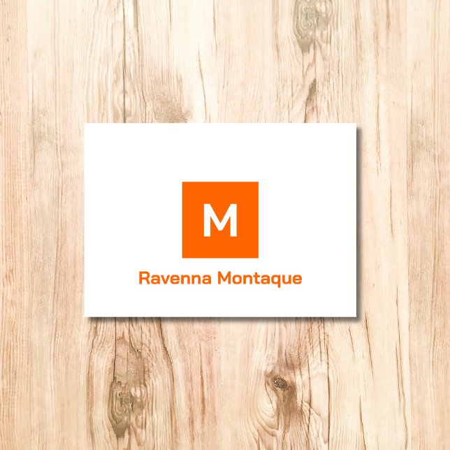 Nom personnalisé monogramme moderne orange coucher (Créateur téléchargé)