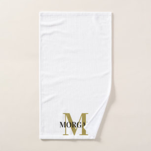 Nom personnalisé Monogramme noir blanc