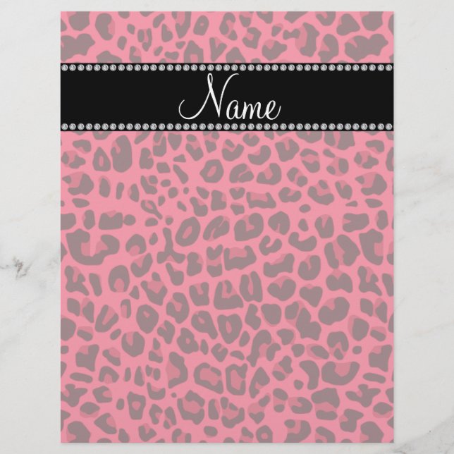 Nom personnalisé motif léopard rose (Devant)
