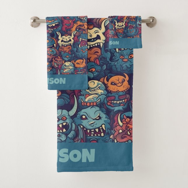 Nom personnalisé Motif monstre pour enfants (En situation)