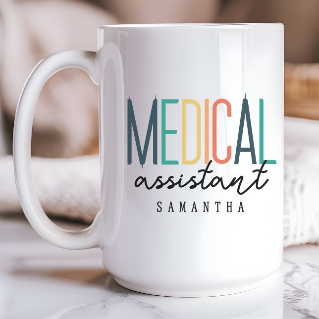Nom personnalisé Mug de l'Assistant Médicale, cade (medical assistant mug, custom name mug, graduation gift mug, personalized medical mug, )