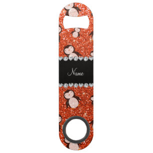 Nom personnalisé neon orange pingouins de parties