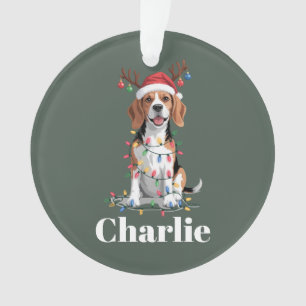 Nom personnalisé Noël Beagle Chien Amoureux