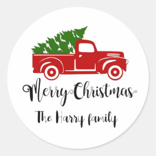 Nom personnalisé Noël voeux autocollants