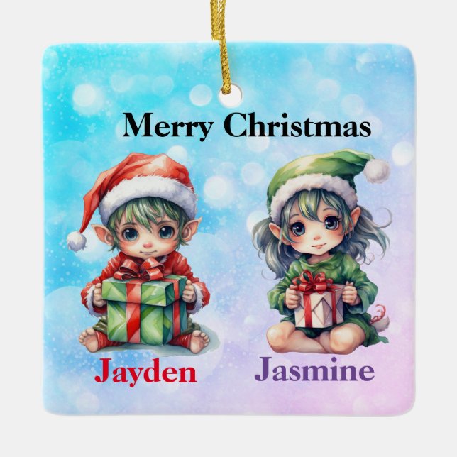 Nom personnalisé ornement de Noël (Devant)