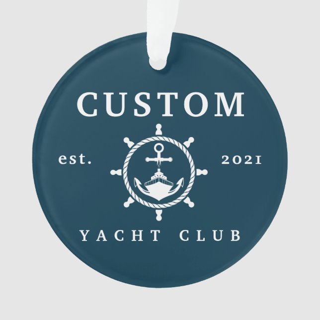 Nom personnalisé Ornement de yacht, Décor de yacht (devant)