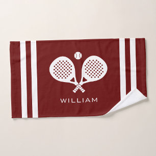 Nom personnalisé Padel Tennis Dark Red Stripes
